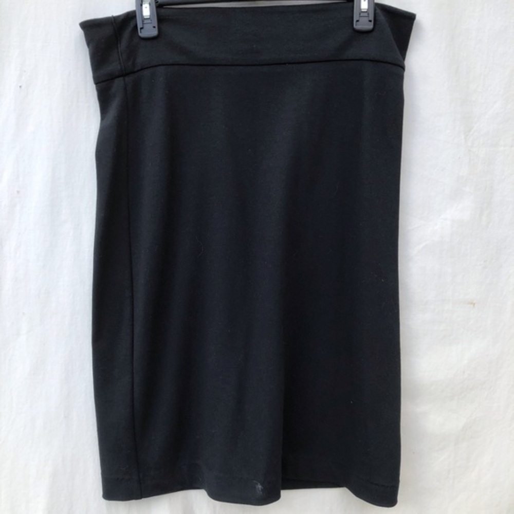 Black Pencil skirt with decorative black silver belt